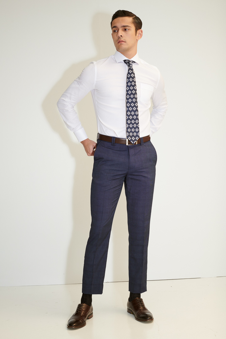 SST&C Navy Check Tailor Suit Trousers | 0212104005  (Outlet)_3