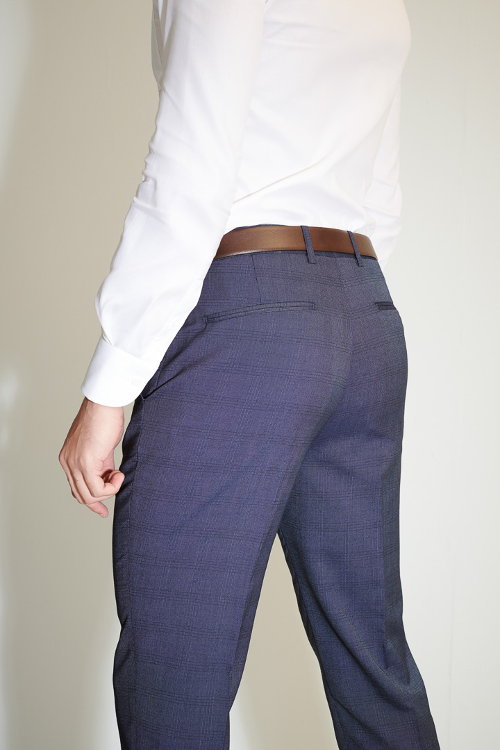 SST&C Navy Check Tailor Suit Trousers | 0212104005  (Outlet)_4