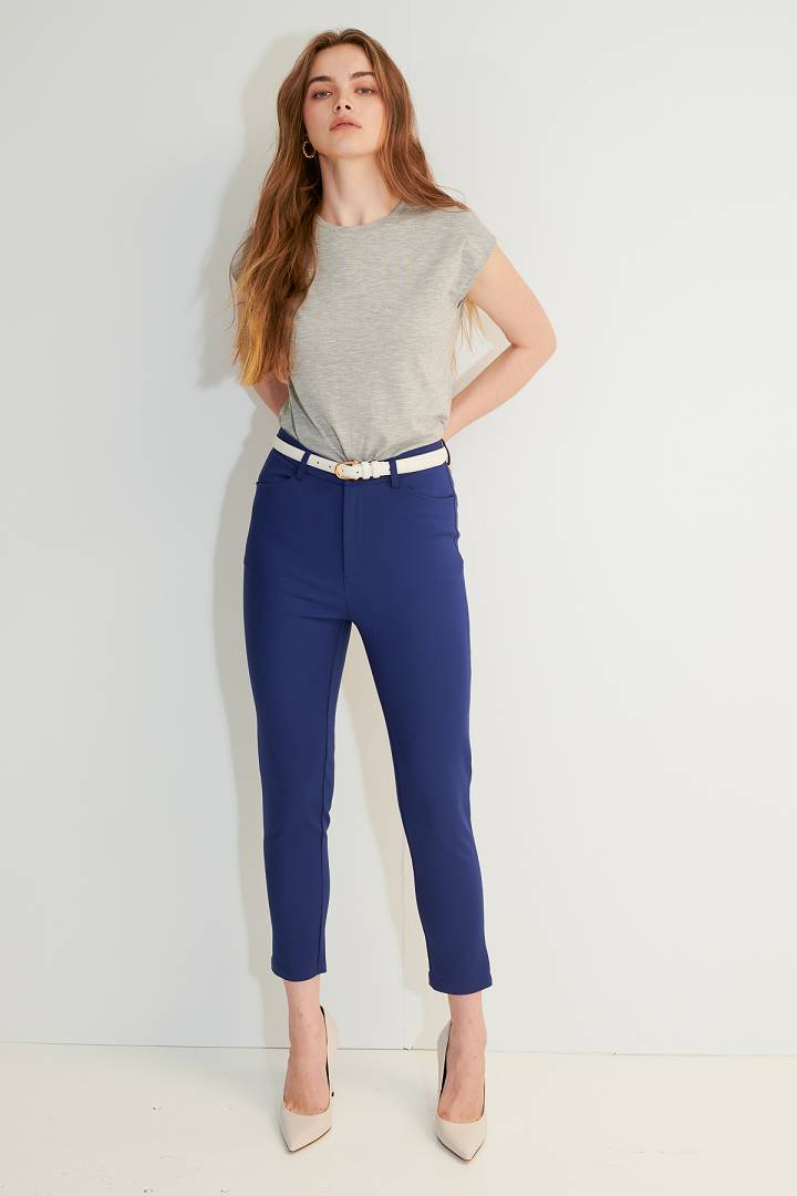 SST&C Women'S Sapphire Blue Slim Fit Trousers | 8262104002  (Outlet)_5