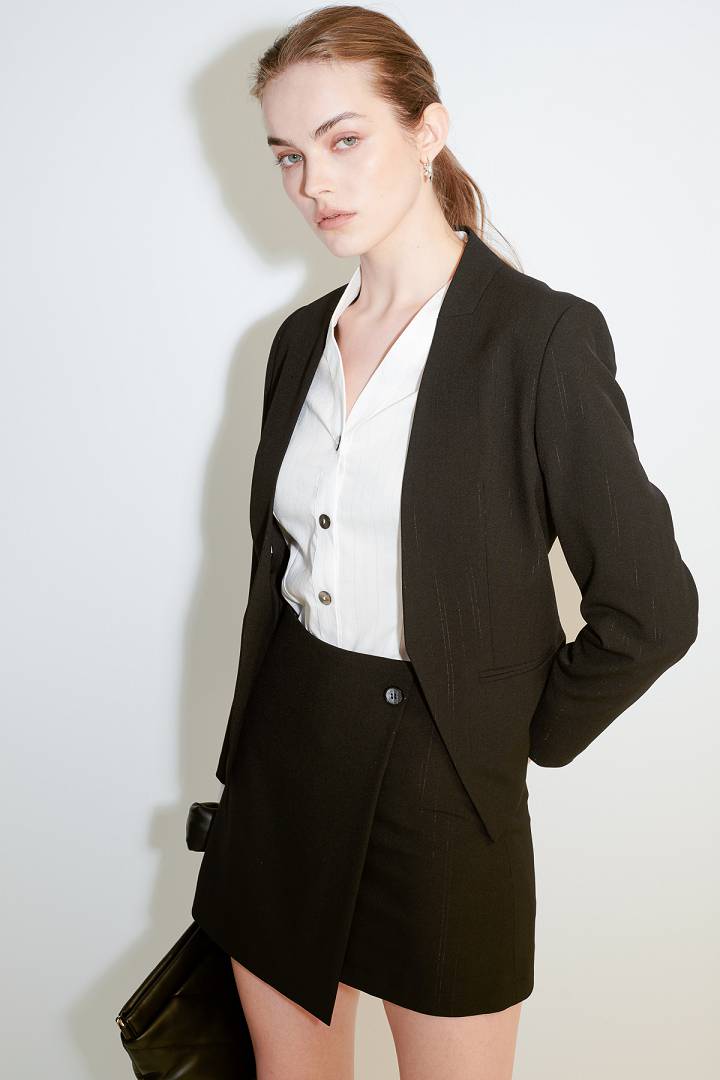 SST&C Women'S Collarless Cardigan Suit Jacket | 7162104003  (Outlet)_1