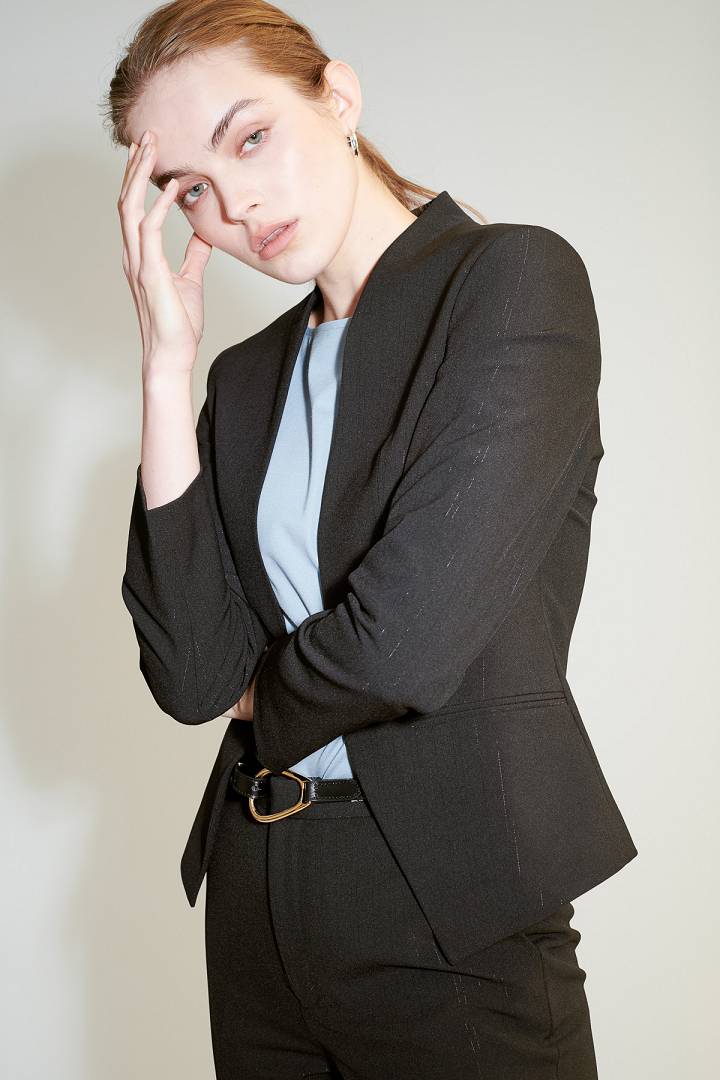 SST&C Women'S Collarless Cardigan Suit Jacket | 7162104003  (Outlet)_2