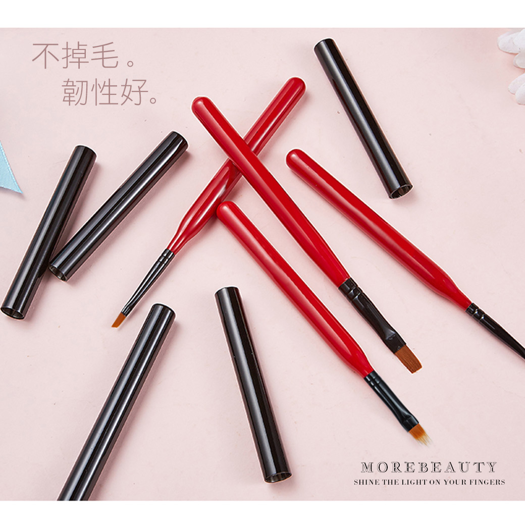 美甲凝膠筆刷 ◢ 毛呢筆/紅桿 #320_3