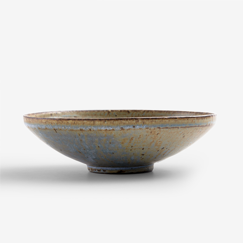 職人 手捻焰燒 20cm 陶瓷淺碗｜灰藍｜單品_1