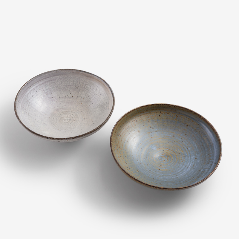 職人 手捻焰燒 20cm 陶瓷淺碗｜灰藍｜單品_3