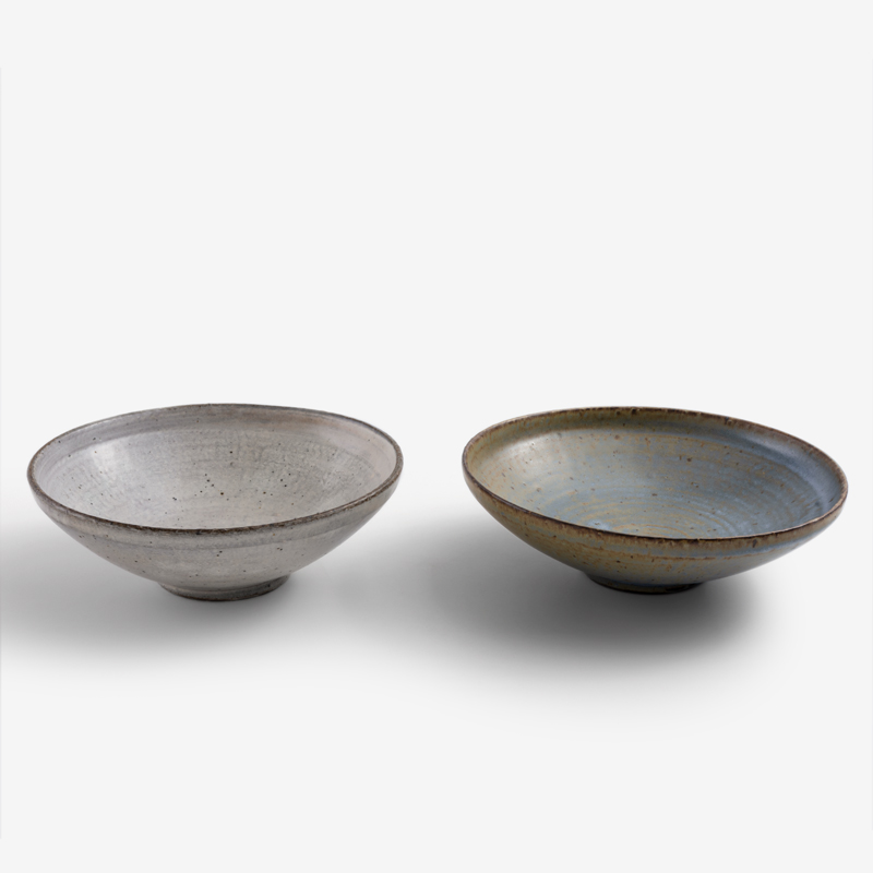 職人 手捻焰燒 20cm 陶瓷淺碗｜灰藍｜單品_4