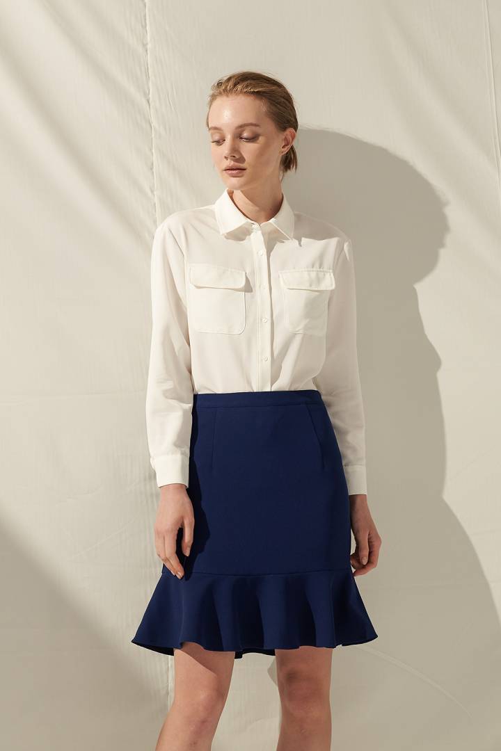 SST&C Women'S White Pocket Off Shoulder Casual Shirt | 7662103003  (Outlet)_2