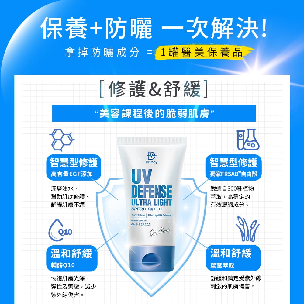 【Dr. May】美博士專業隔離清爽防曬乳SPF50+ PA++++(40ml)_3