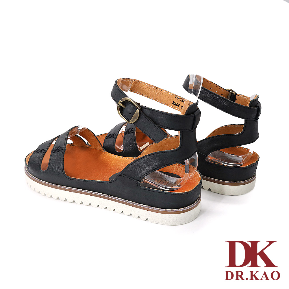 【DK 氣墊鞋】羅馬皮革氣墊女涼鞋 75-1203-90 黑色【涼鞋/羅馬鞋/羅馬涼鞋】_5