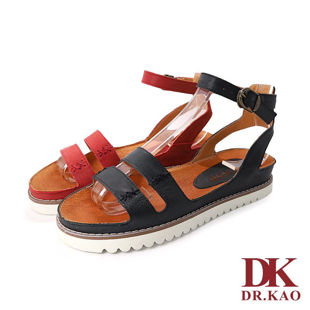 【DK 氣墊鞋】羅馬皮革氣墊女涼鞋 75-1203-90 黑色【涼鞋/羅馬鞋/羅馬涼鞋】_6