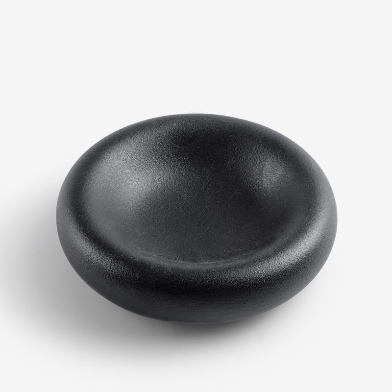 Zen 20.5cm Stone-Shaped Ceramic Plate | Black_0