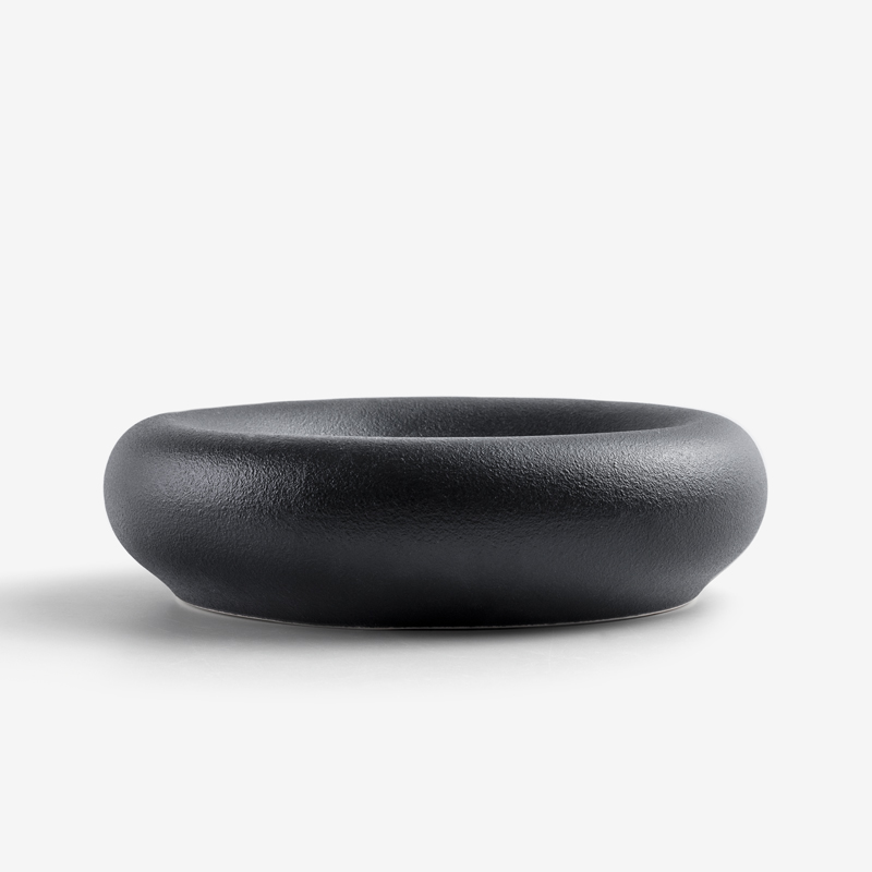 Zen 20.5cm Stone-Shaped Ceramic Plate | Black_1