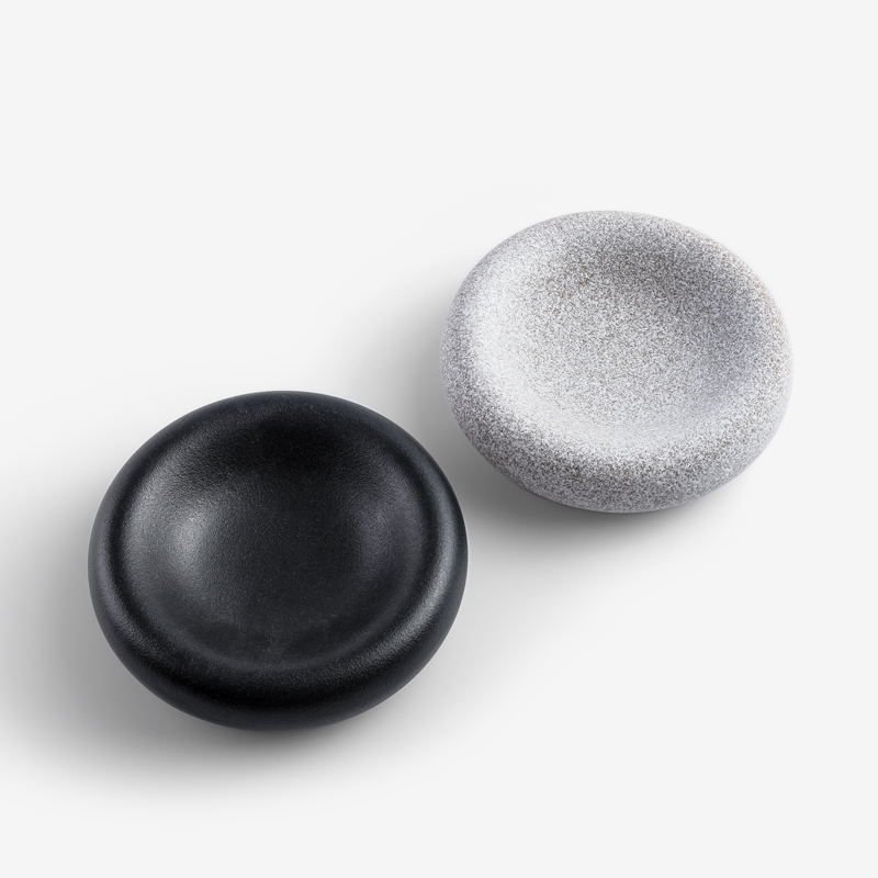 Zen 20.5cm Stone-Shaped Ceramic Plate | Black_4