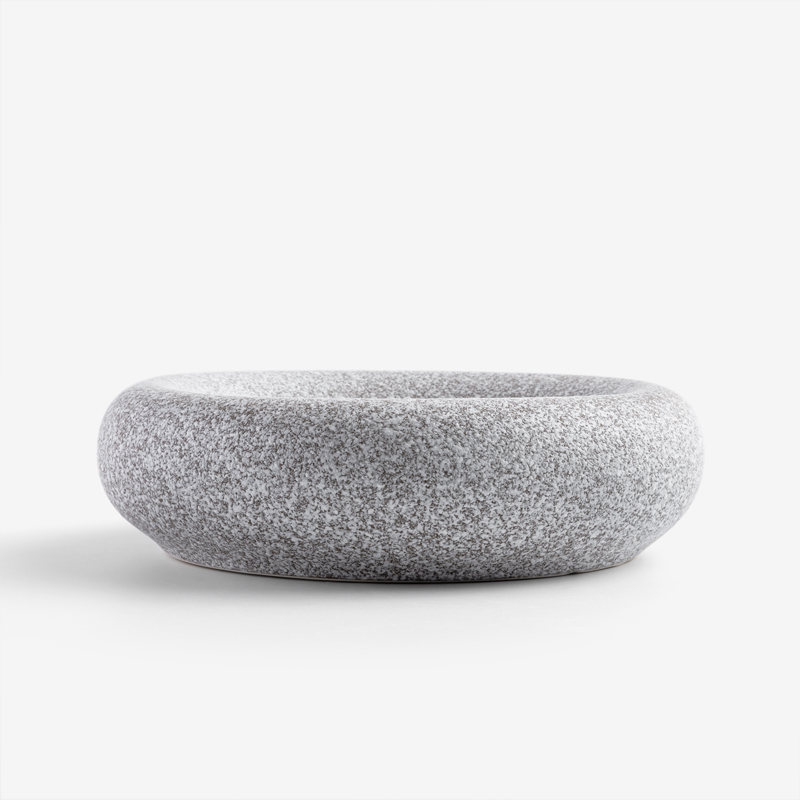 Zen 20.5cm Stone-Shaped Ceramic Plate | Gray_2