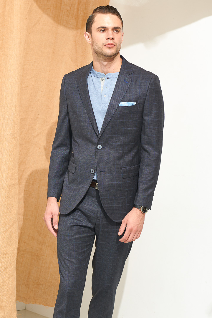 SST&C #Online Exclusive  Gray Check Pattern Slim Fit Suit Jacket | 0112105002  (Outlet)_3