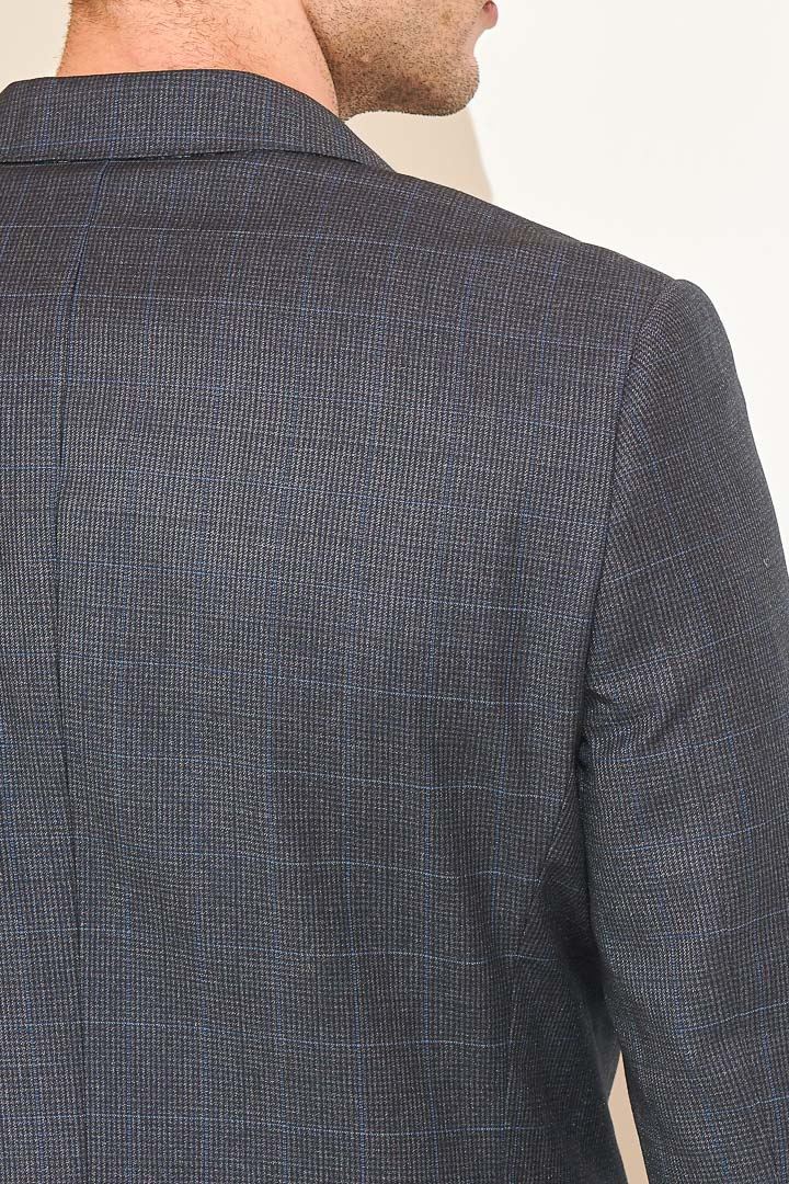 SST&C #Online Exclusive  Gray Check Pattern Slim Fit Suit Jacket | 0112105002  (Outlet)_6