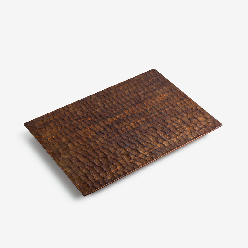 Nature 30cm Cypress Wood Plate | Carved_1