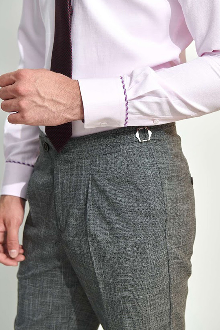 SST&C Gray and Black Slim Fit Discounted Casual Trousers | 1212104004  (Outlet)_4