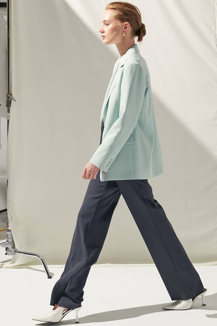 SST&C Women'S Lake Green Sword Collar Suit Jacket | 7162103005  (Outlet)_1
