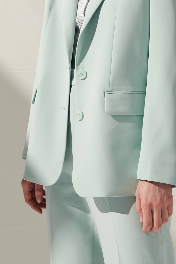 SST&C Women'S Lake Green Sword Collar Suit Jacket | 7162103005  (Outlet)_5