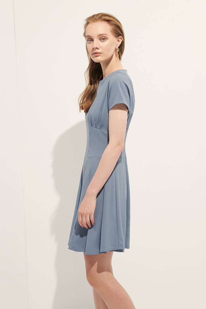 SST&C #Online Exclusive  Round Neck Pleated Dress | 8562104002  (Outlet)_1