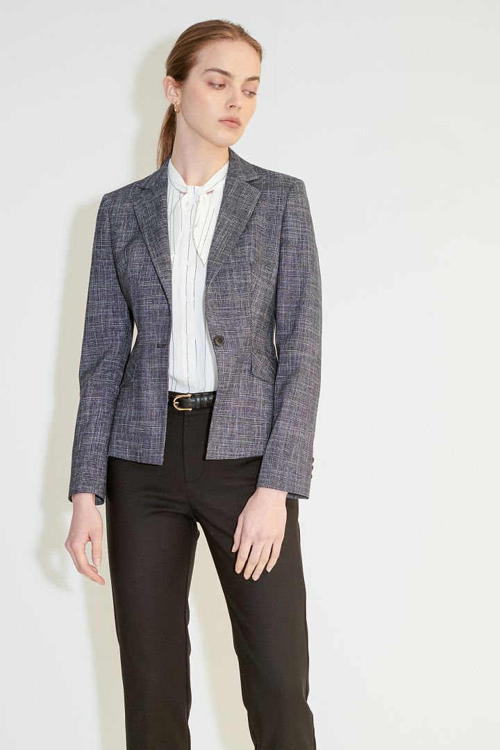 SST&C Women'S Gray Textured Square Collar Suit Jacket | 7162105003  (Outlet)_4