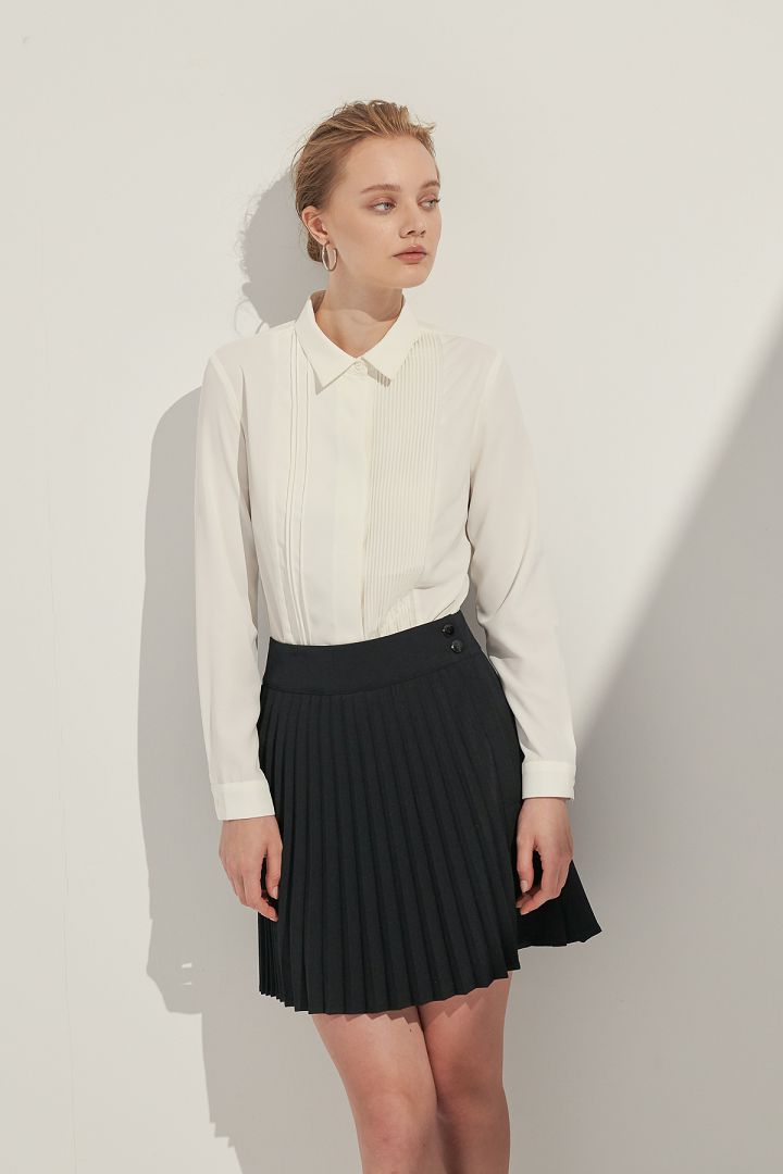 SST&C Women'S Pleated Skirt With Open Button Design | 7462105004  (Outlet)_4