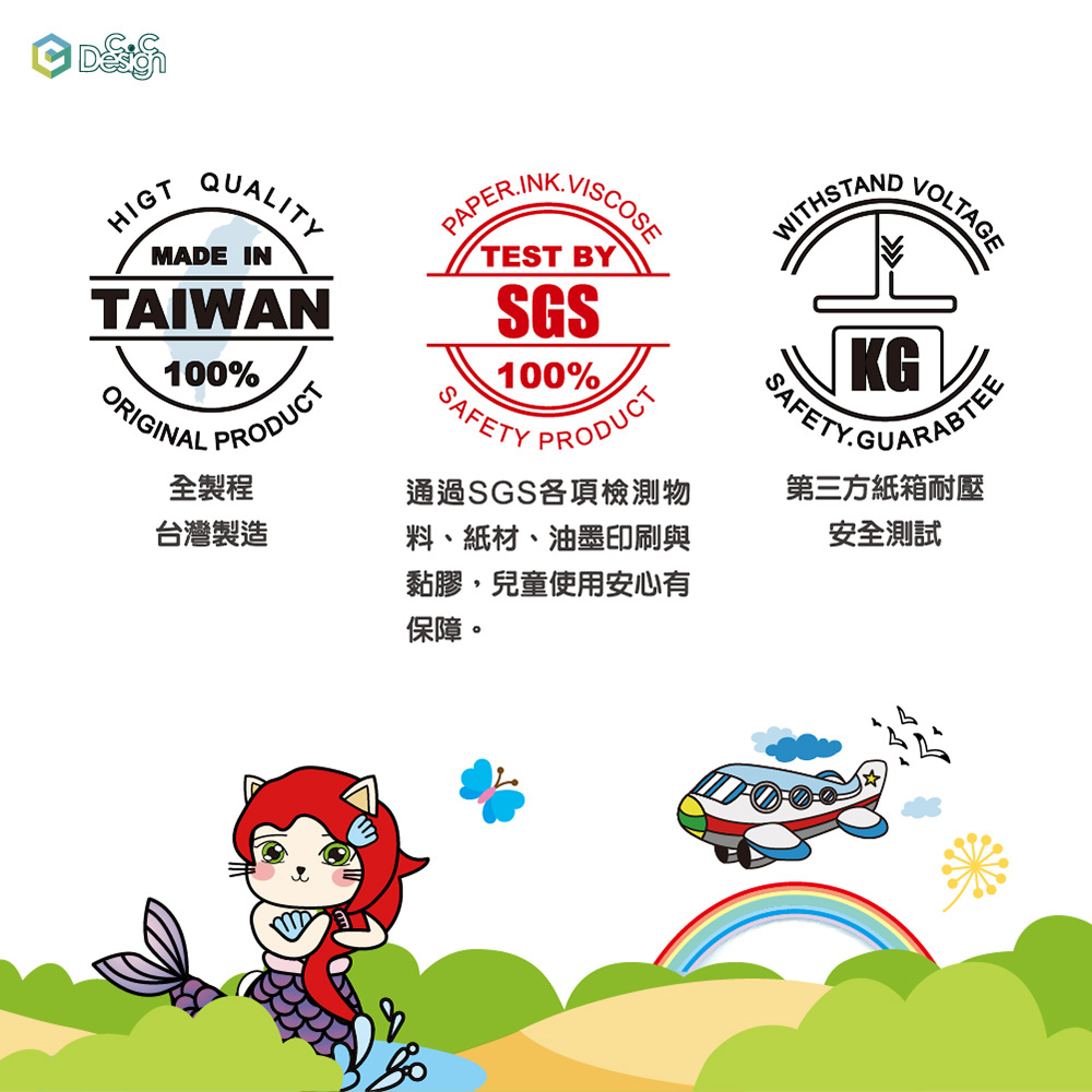 【C.C Design】台灣製 專利畚斗型 瓦楞紙收納箱 童趣設計款 免運費 2入_7