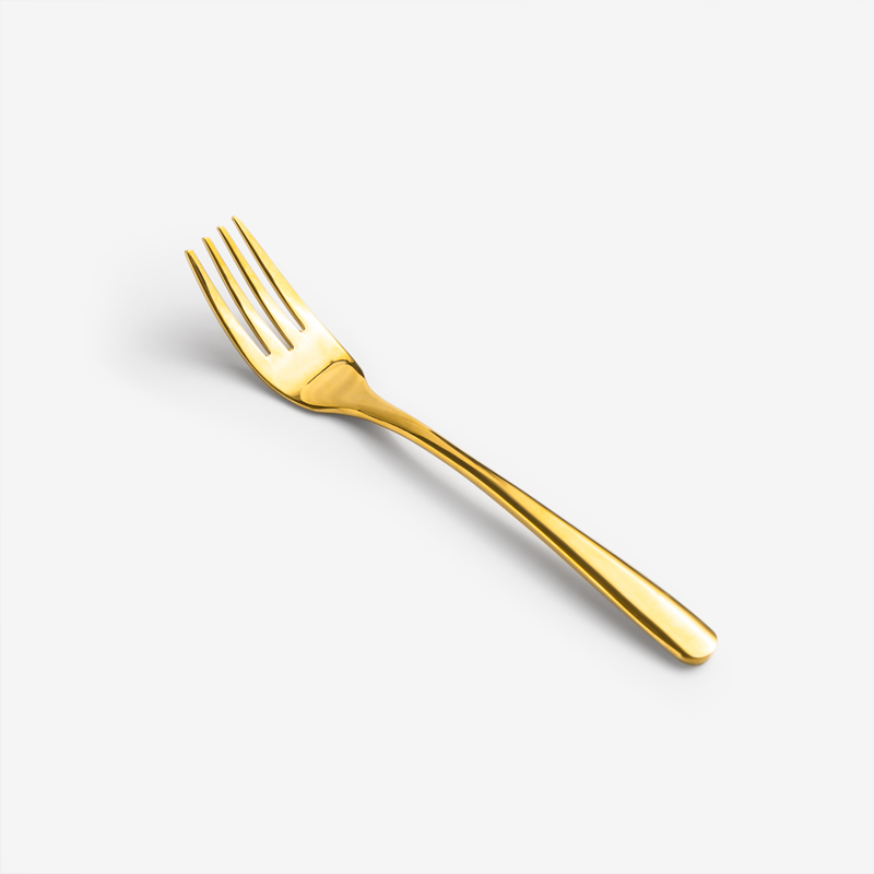 Gold 15.8cm Stainless Steel Dessert Fork_0