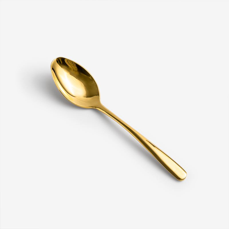 Gold 15.8cm Stainless Steel Dessert Spoon_0