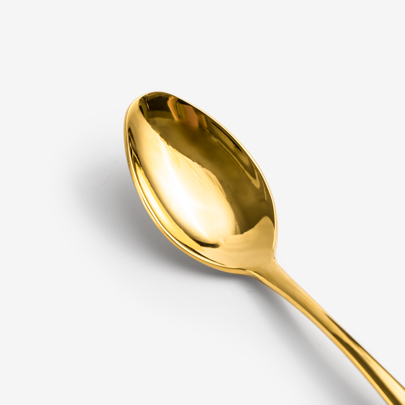 Gold 15.8cm Stainless Steel Dessert Spoon_1