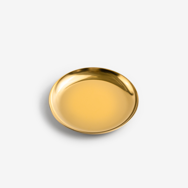 Gold 10cm Stainless Steel Plate_0