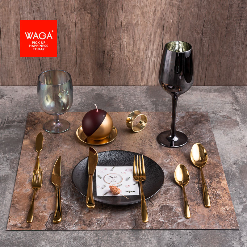Gold 15.8cm Stainless Steel Dessert Fork_0