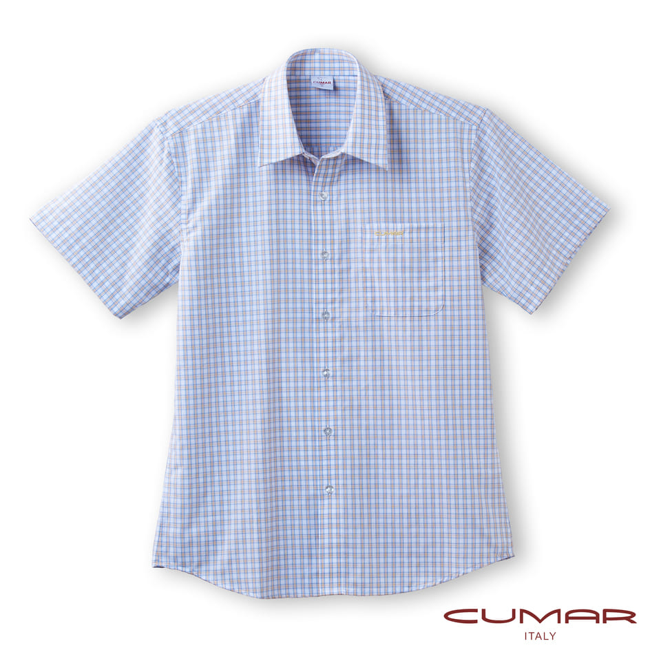 CUMAR 小格紋短袖襯衫/218302-74
