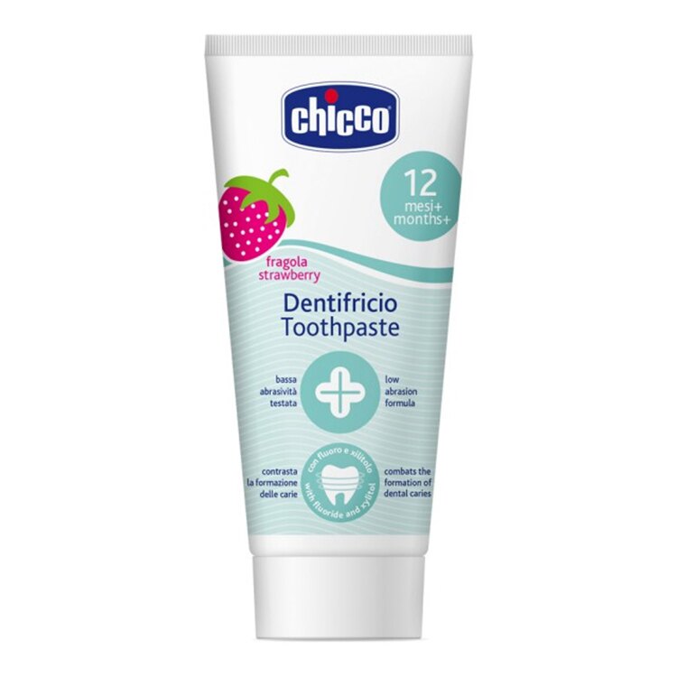 Chicco 兒童木糖醇-含氟牙膏(蘋果香蕉/水果草莓/鳳梨水果)50ml【德芳保健藥妝】_0