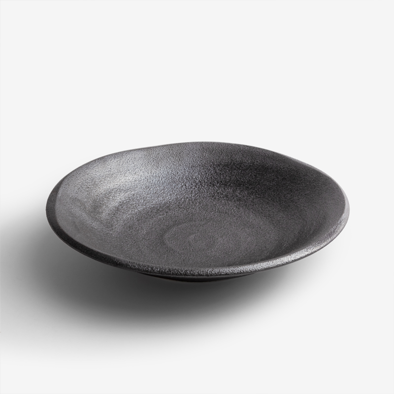 日式 簡黑漩渦 21cm 陶瓷圓盤｜單品_0