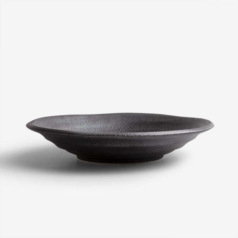 日式 簡黑漩渦 21cm 陶瓷圓盤｜單品_2