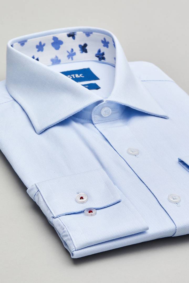 SST&C #Comfortable Cotton  Light Blue Textured Shirt | 0312106008  (Outlet)_4