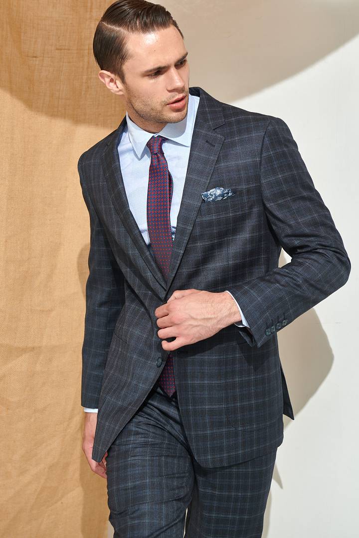 SST&C #Online Exclusive  Gray Check Pattern Classic Suit Jacket | 0112106001  (Outlet)_1