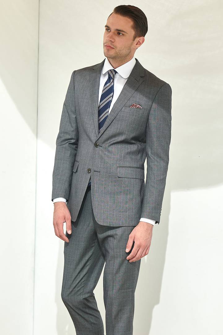 SST&C Gray Check Pattern Slim Fit Suit Jacket | 0112106003  (Outlet)_2