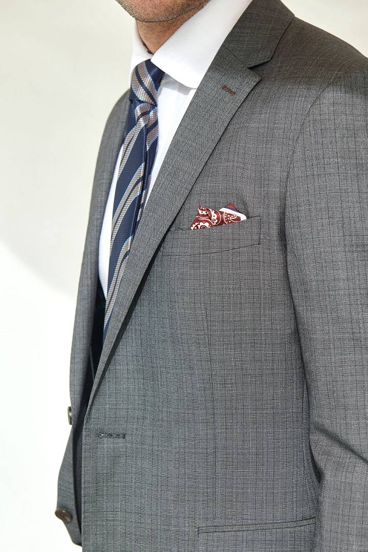 SST&C Gray Check Pattern Slim Fit Suit Jacket | 0112106003  (Outlet)_4