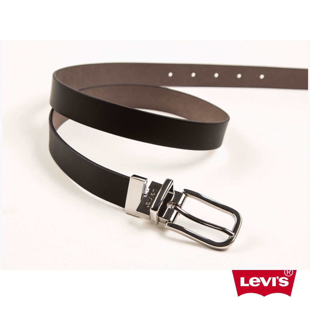 Levis 女款 雙面用皮帶 精工Logo鐫刻釦頭 黑 人氣新品