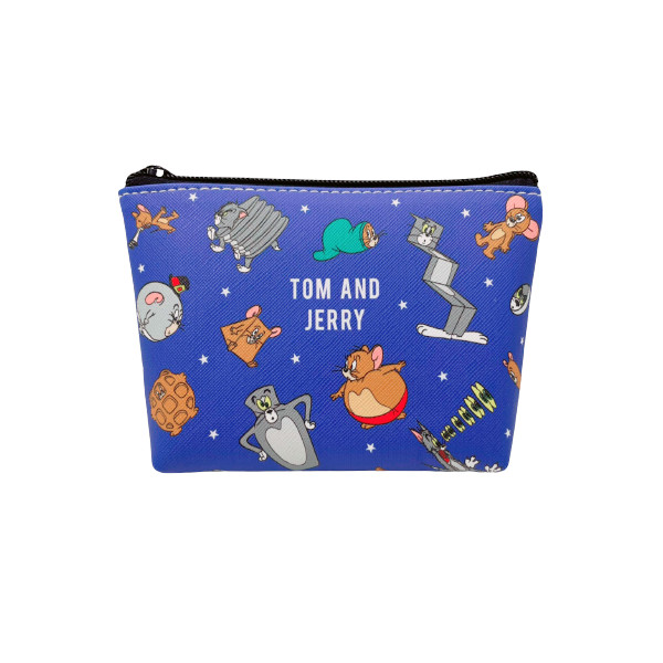 (限量)(日貨)貓跟老鼠Tom and Jerry  單層零錢包/萬用包/收納包/化妝包/包包-藍色_0