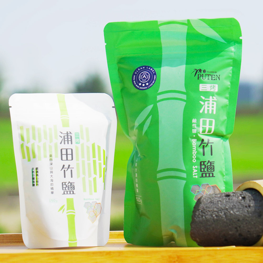 《闔樂泰》養生三烤浦田竹鹽x1(150g)+日本進口玻璃罐x1(200ml)(花色隨機) (7160851)_1