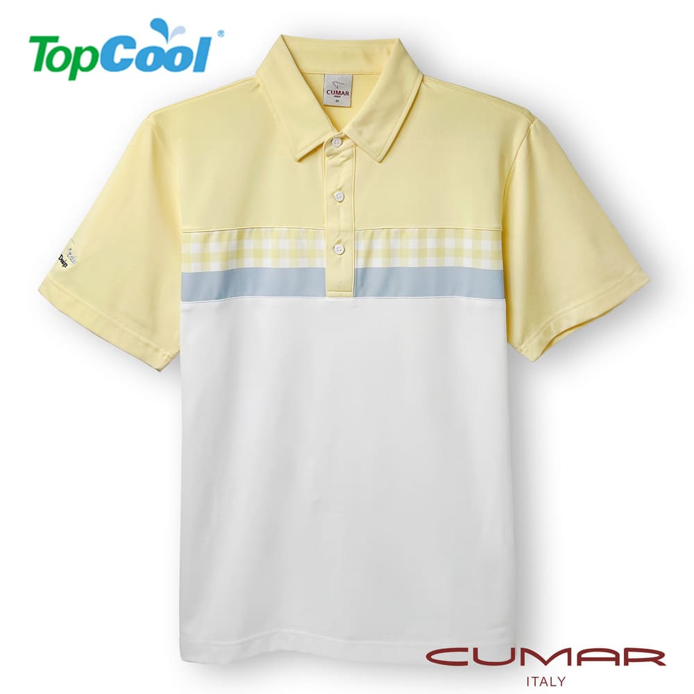 CUMAR 本布領昇華印剪接短袖POLO衫(TopCool)/208221