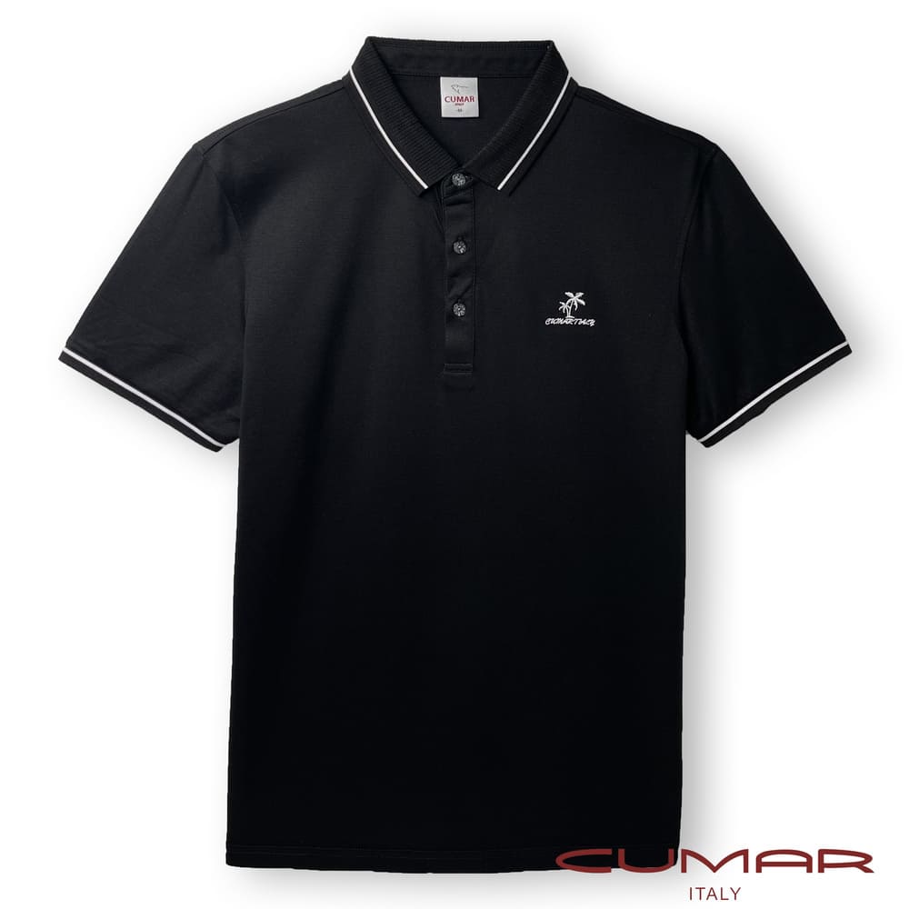 CUMAR 羅紋領素色短袖POLO衫/208241