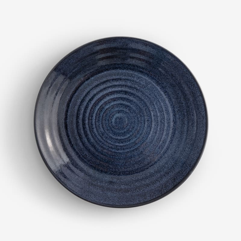 日式 流轉漩渦 22cm 陶瓷圓盤｜湛藍｜單品_2