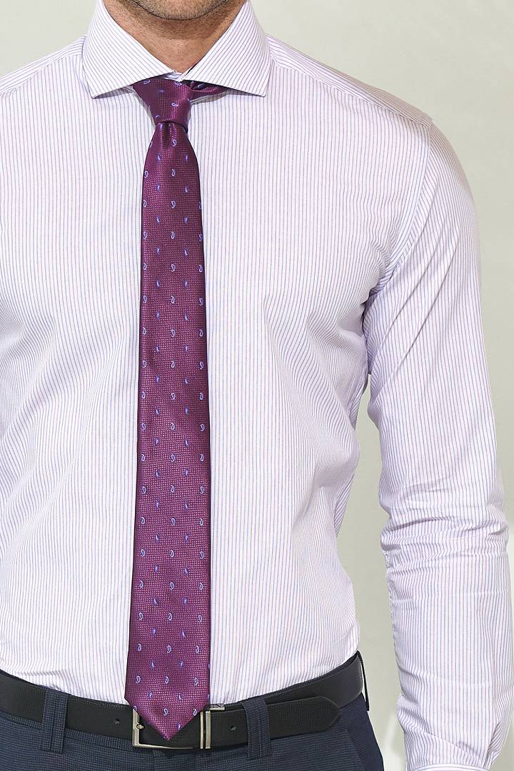 SST&C #Comfortable Cotton  Blue and Purple Striped Pattern Shirt | 0312107008  (Outlet)_2