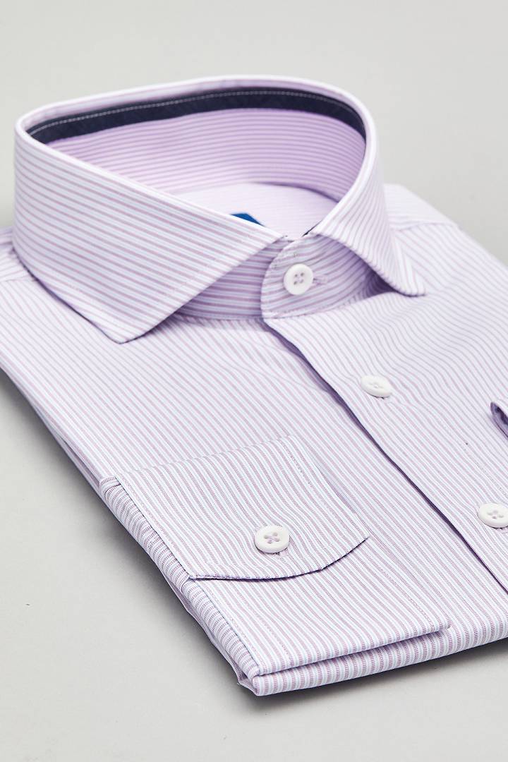 SST&C #Comfortable Cotton  Blue and Purple Striped Pattern Shirt | 0312107008  (Outlet)_4