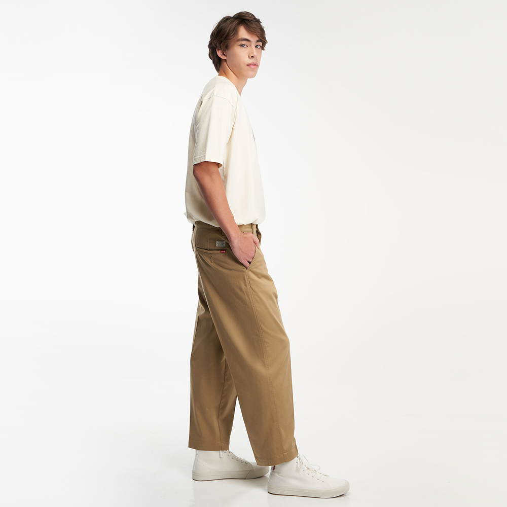 Levis 男款 STA PREST抗皺免熨燙卡其休閒褲 / 寬鬆直筒版型 / 及踝款 / 彈性布料 / 卡其 熱賣單品_0