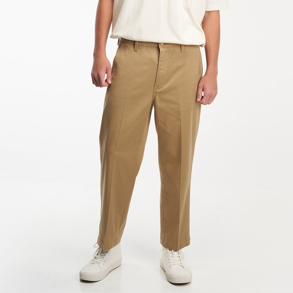 Levis 男款 STA PREST抗皺免熨燙卡其休閒褲 / 寬鬆直筒版型 / 及踝款 / 彈性布料 / 卡其 熱賣單品_3